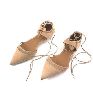 Zara trafaluc lace up pointy toes flats